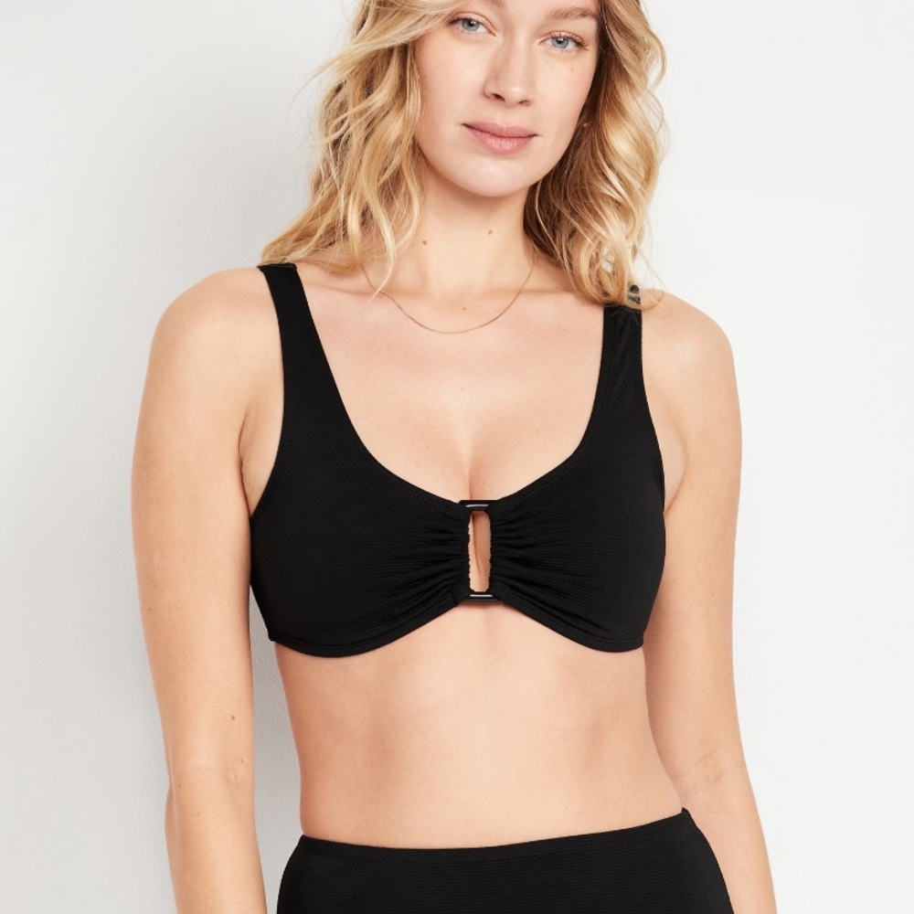 Old Navy Black Cutout Bikini Top, Size Large, NWT